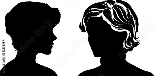 Silhouette of short haircut: nape line and back of head