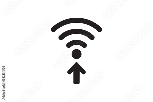 WiFi Signal Boost silhouette vector with white background