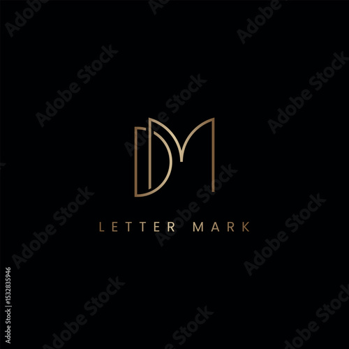Initial Luxury DM MD Monogram Logo Design, Elegant Lettermark Logo Template.