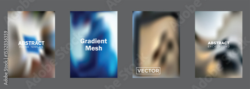 Abstract Gradient Mesh Poster Templates Vector Blurred Backgrounds
