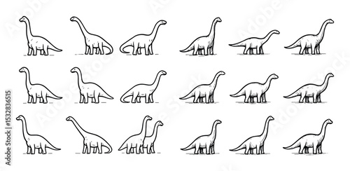 Sauropod Dinosaur Icons