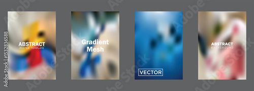 Abstract Gradient Mesh Poster Templates Colorful Blurred Backgrounds
