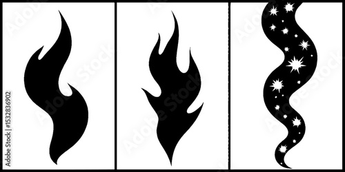 Abstract flame swirl and cosmic smoke trail design for creative projects