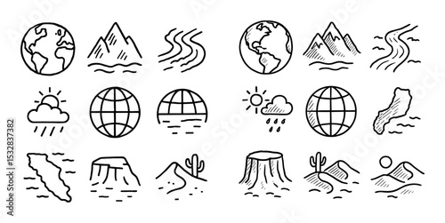 Geography Icon Grid