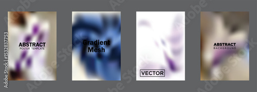Abstract Gradient Mesh Poster Templates Vector Background Designs

