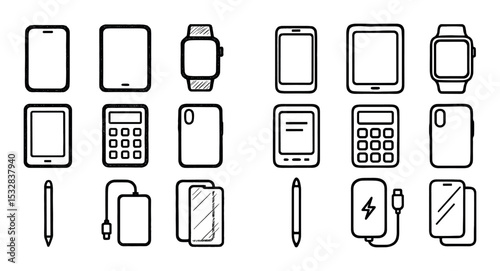 Hand-Drawn Mobile Icons