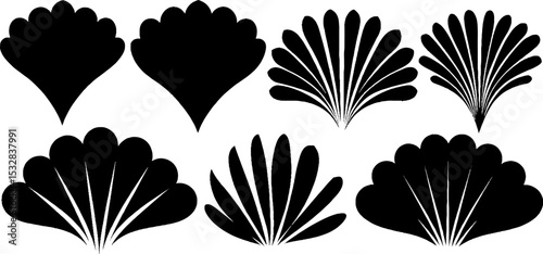 Elegant geometric arc and art deco fan swirl design elements for creative projects