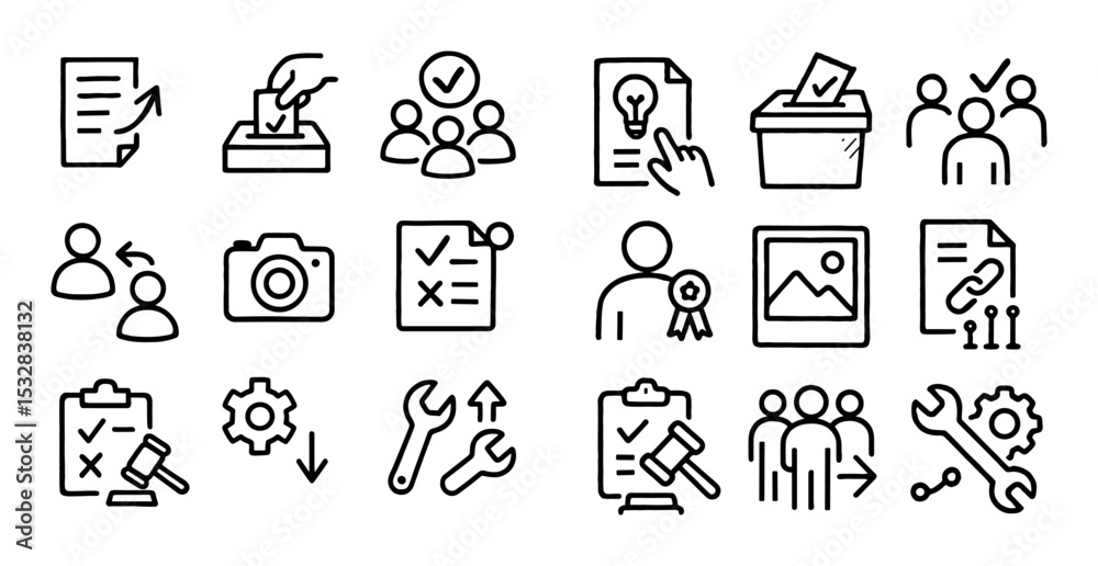 Fototapeta premium Governance Action Icons