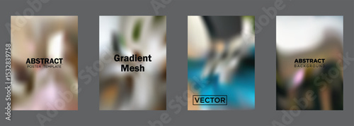 Abstract Gradient Mesh Backgrounds Vector Poster Templates
