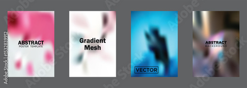Abstract Gradient Mesh Backgrounds Vector Poster Templates
