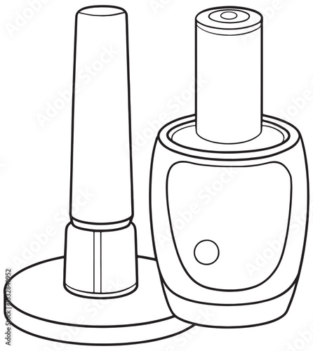 Elegant Nail Polish Bottle Line Art Design for Manicure Pedicure