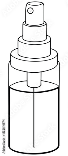 Simple Line Drawing of a Spray Bottle Packaging Design
