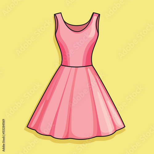 Pink Sleeveless Sundress Fashion Illustration