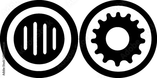 Retro radio elements with tuning dial and grill pattern for vintage design projects