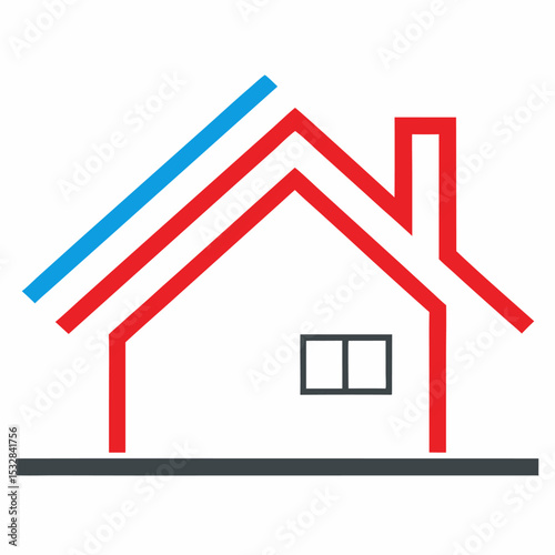 new style property or property building model autocade line art vector icon on white background