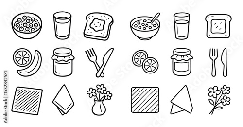 Breakfast Sketch Icons