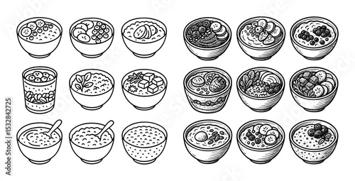 Breakfast Bowl Icons