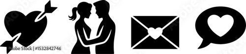 Love Heart Cupid Arrow Couple Romance Email Messages