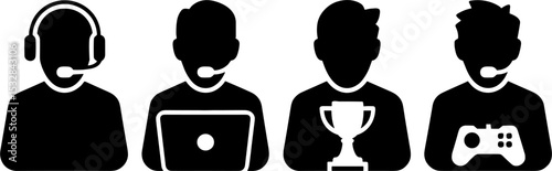 Online Gaming Teams Esport Communication and Achievement Symbols