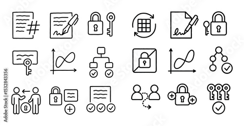 Cryptographic Icons Grid