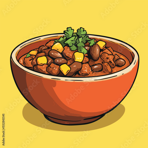 Vibrant Chili Bowl Spicy Beef Beans and Corn Stew