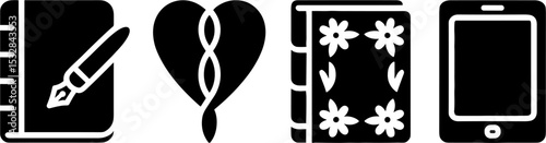 Journal Notebook Love Heart Floral Diary Set