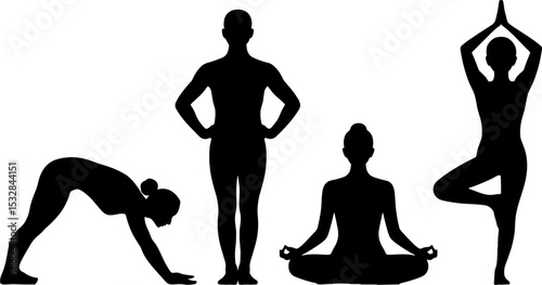 Yoga Woman Pose Sequence Meditation Exercise Fitness
