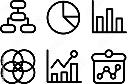 Business Analyticss Set Data Charts Graphs Statistics