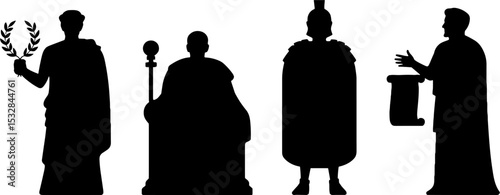 Ancient Roman Emperor Senator Soldier Silhouette Collection