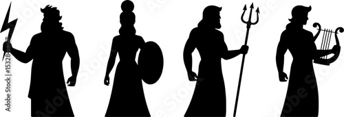 Greek Mythology Goddesses Gods Silhouettes Ancient Myth Characters