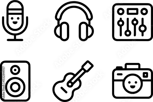 Music Audio Recordings Set Podcasting Sound Equipment