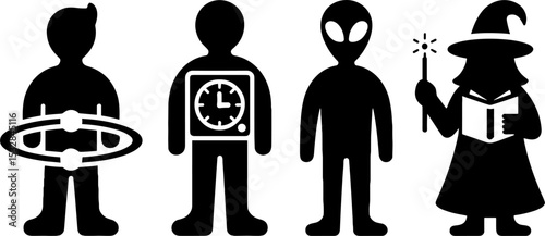 Silhouette Characters Magic Alien Time Control Reader