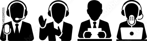 Broadcast Hosts Podcast Radio Communications Set
