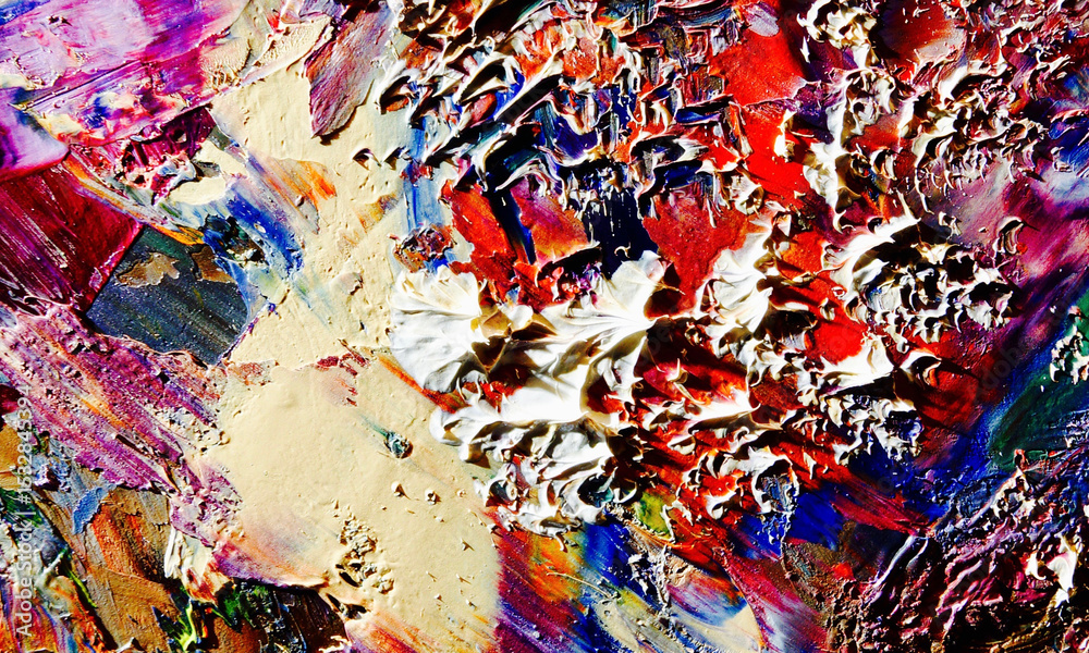 Naklejka premium Abstract art background . Hand painting artwork on canvas .