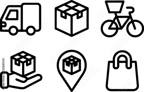 Delivery Package Shippings Set E commerce Logistics
