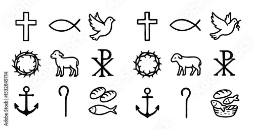 Christian Symbols Grid