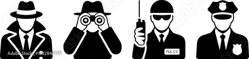 Detective Spy Police Officer Securitys Set