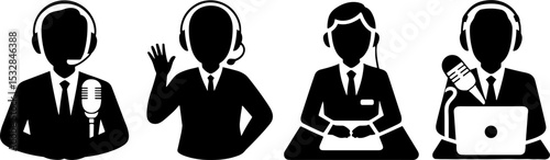 Call Center Customer Service Agents Headset Communications