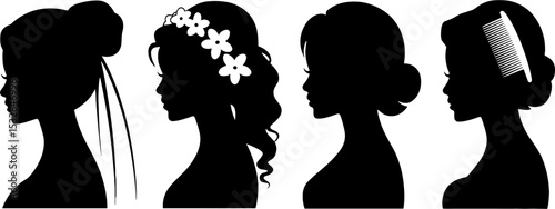 Bridal Bridesmaid Hairstyles Silhouette Wedding Hair Styles