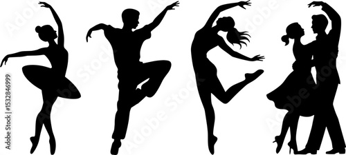 Ballet Dancer Ballet Couple Dance Poses Silhouette Collection