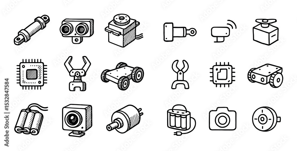 Fototapeta premium Robotics Components Grid