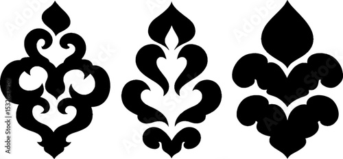 Tibetan knot and flame swirl with lotus motif design elements for art and decoration
