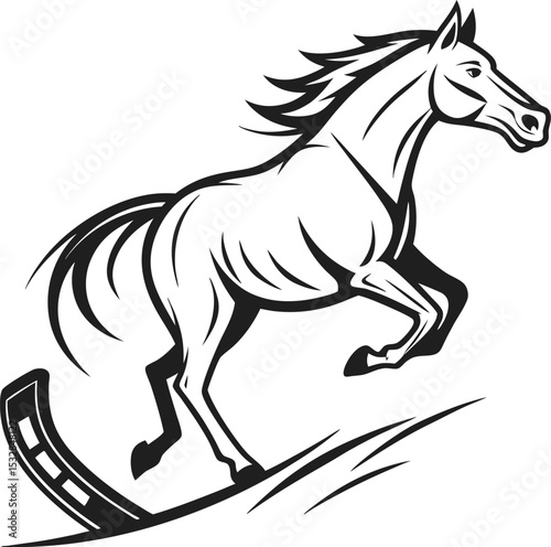 Close up horse hoof silhouette logo design elegant and minimalist vector graphic