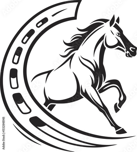 Close up horse hoof silhouette logo elegant and versatile vector design