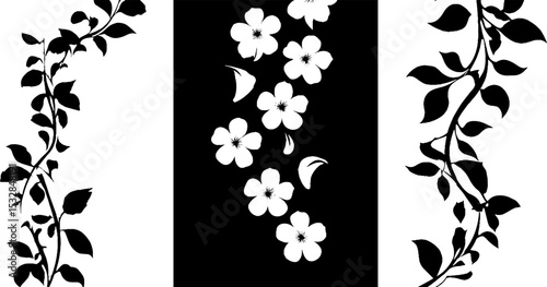 Elegant garden trellis frame with vine and floral blossom design for decorative projects
