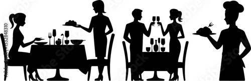 Restaurant Dining Couple Toasting Wine Dinner Celebration