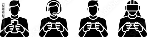 Mobile Gamer Headset Controller Virtual Reality Players