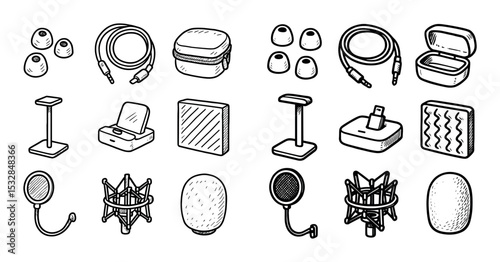 Audio Accessories Sketch Grid