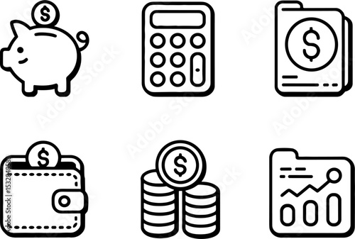 Finances Set Money Saving Budget Accounting Calculator Wallet Report