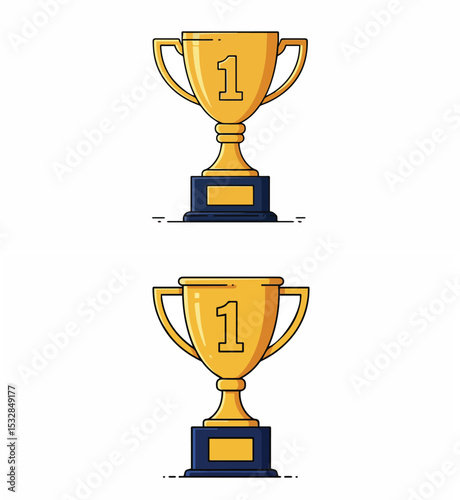 Golden Winner's Trophy with Number One Symbol